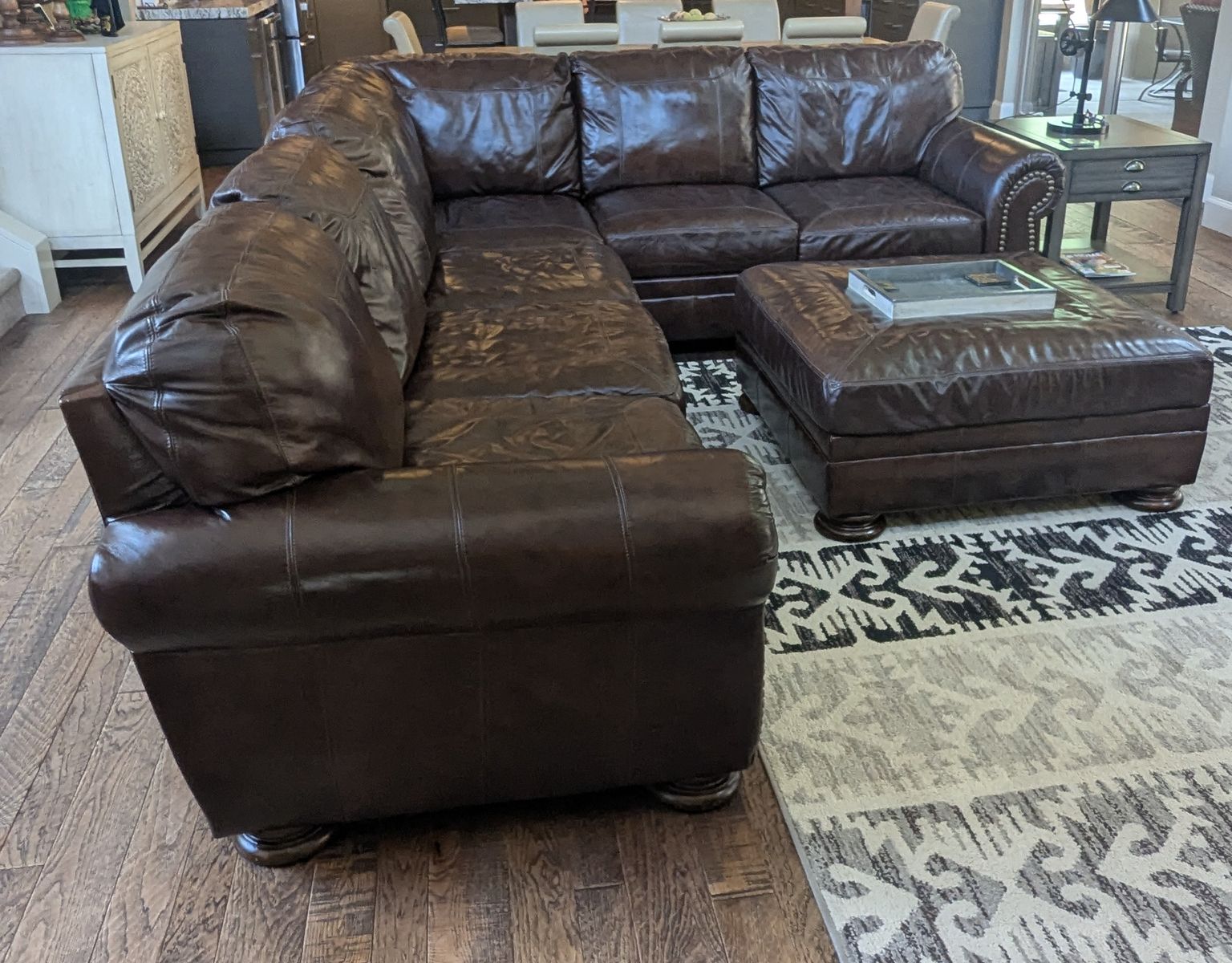 Brown sectional couch