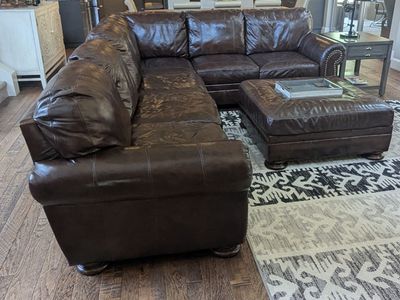 Brown sectional couch