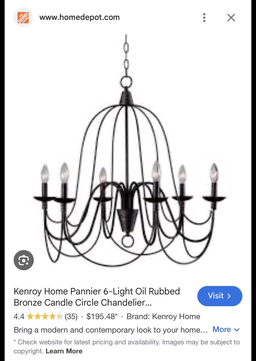 Kenroy Home Pannier 6-Light Oil Rubbed Bronze Candle Circle Chandelier - Modern Contemporary