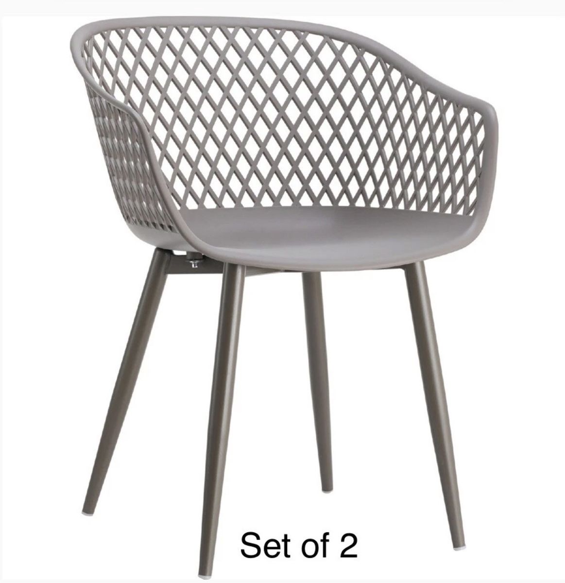 NEW Moe's Piazza Outdoor Chair in Grey Metal & Poly (Set of 2)