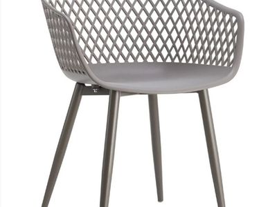 NEW Moe's Piazza Outdoor Chair in Grey Metal & Poly (Set of 2)