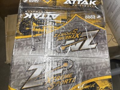 $30 per box Zap Xtreme Sportz Attak Paintballs 2000 count .68 Caliber, Yellow Fill