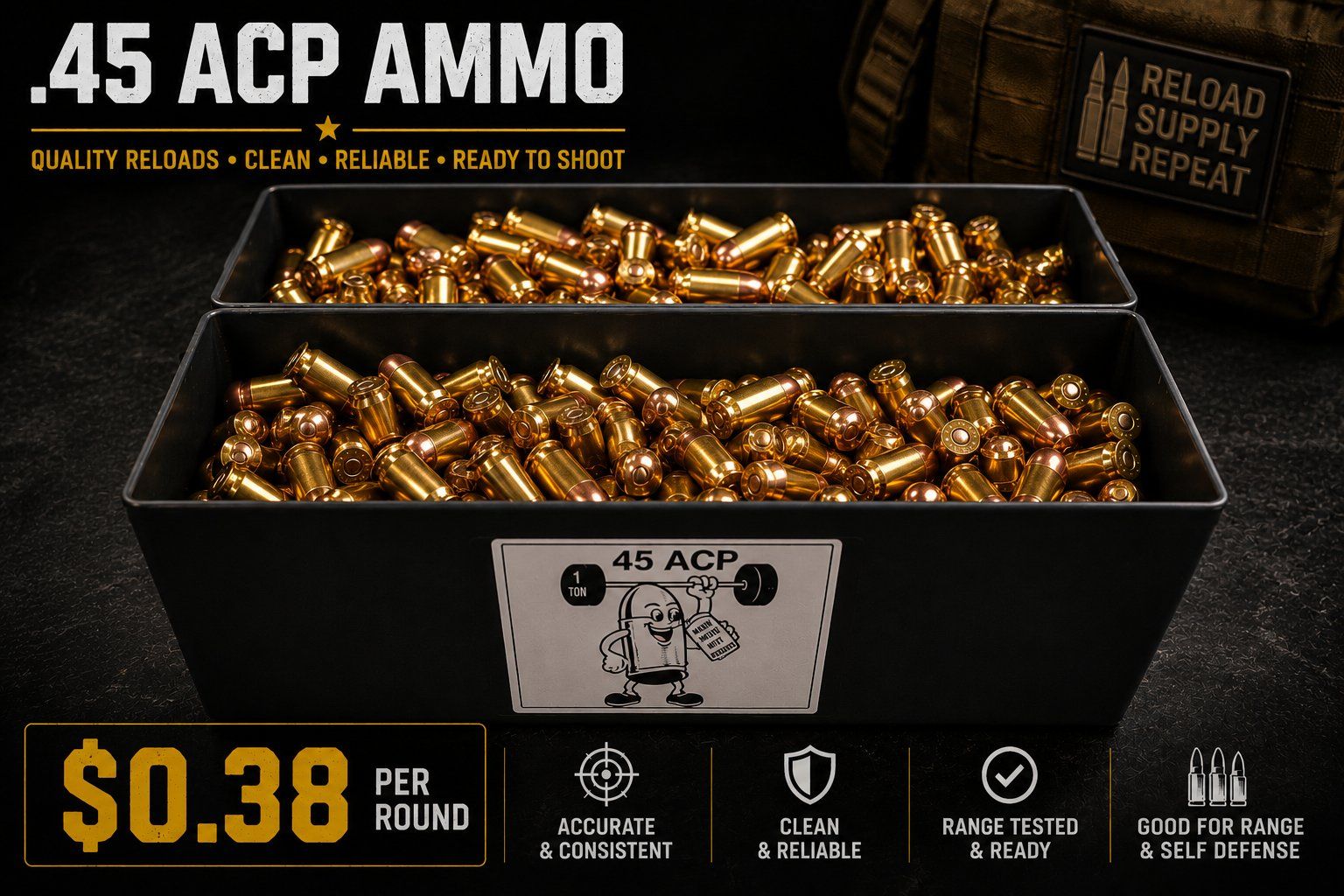 45 ACP- 200 and 230 grain FMJ