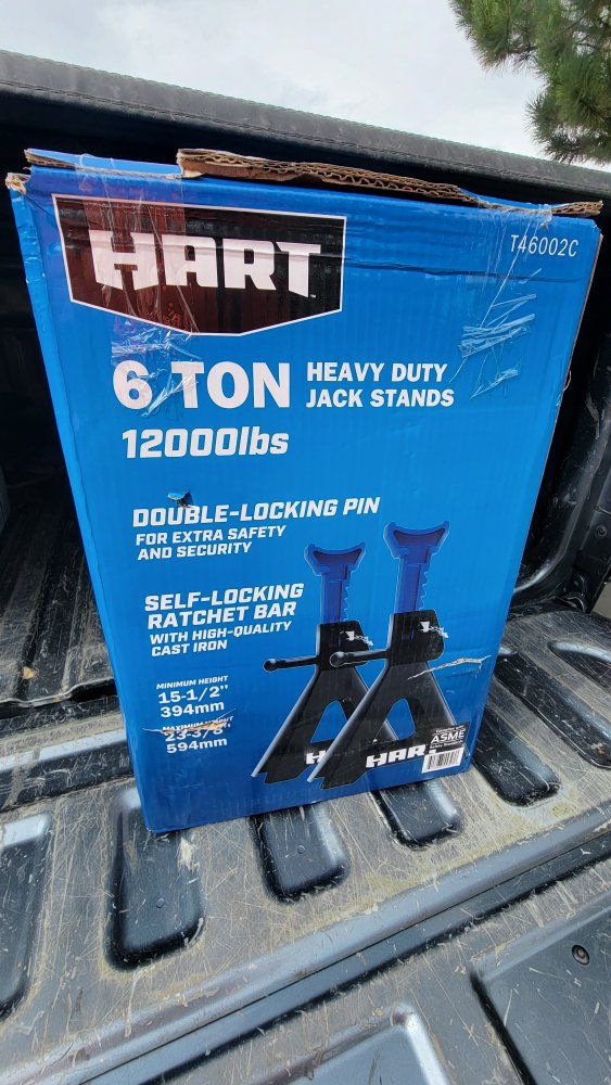 Hart 6 Ton 12000 lbs Heavy Duty Jack Stands T46002C