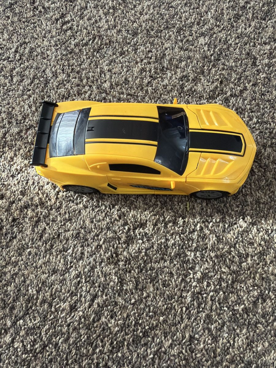 Yellow Transforming RC Sports Car Toy with Lights