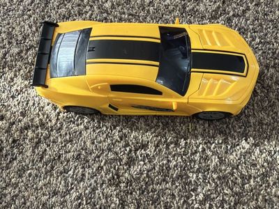 Yellow Transforming RC Sports Car Toy with Lights