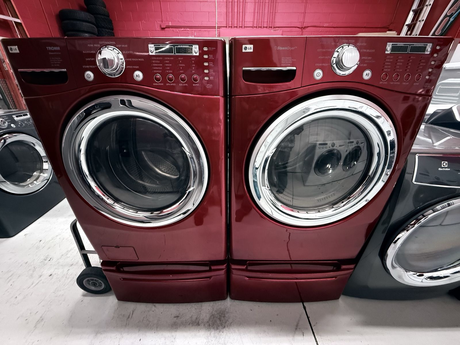 Matching Red Ultra Capacity LG Steam Washer&Dryer!