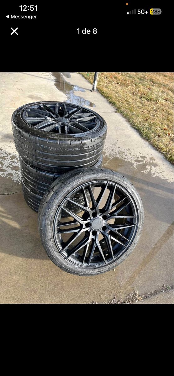 Set of 4 Black Multi-Spoke Alloy Wheels with Yokohama Tires