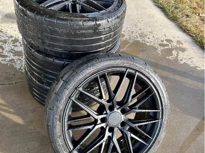 Set of 4 Black Multi-Spoke Alloy Wheels with Yokohama Tires