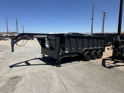 7x16 Lamar DT Gooseneck Dump Trailer - 48" Sides - 21K GVWR - Stabilizer Jacks, Telescopic