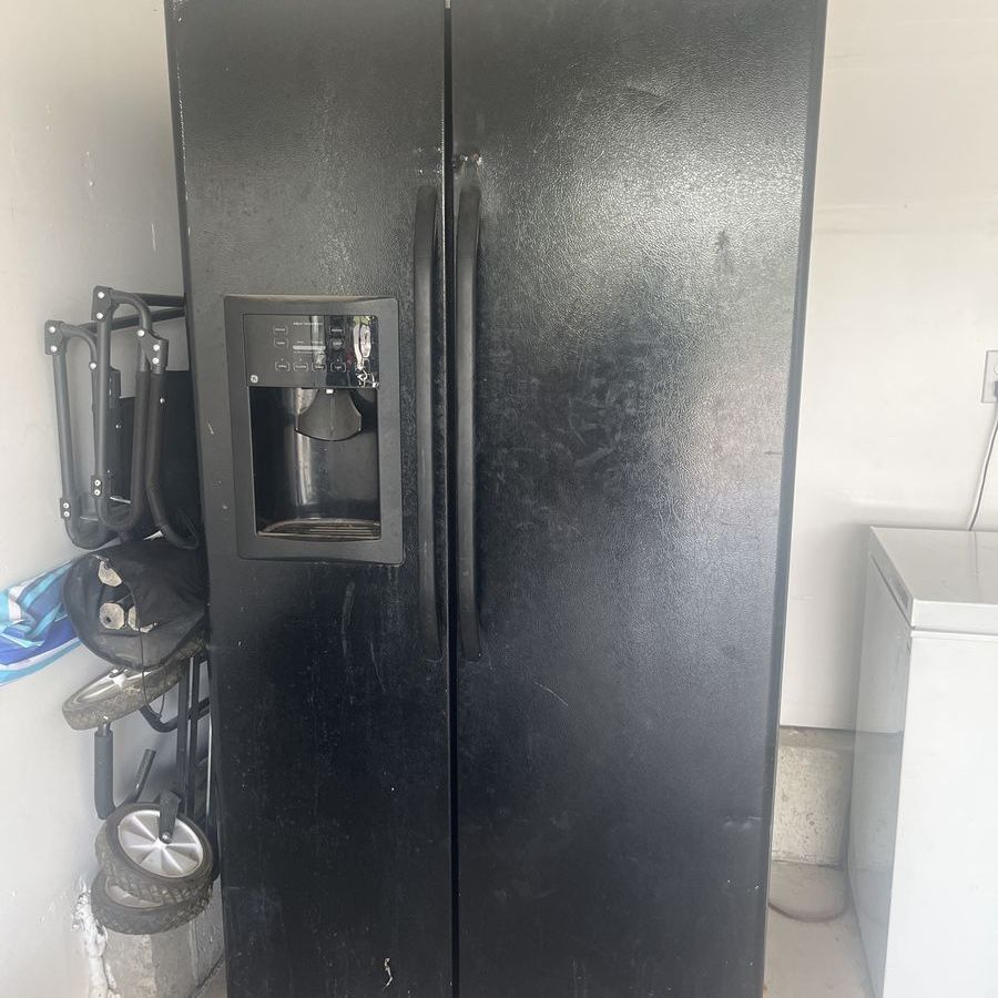 black fridge