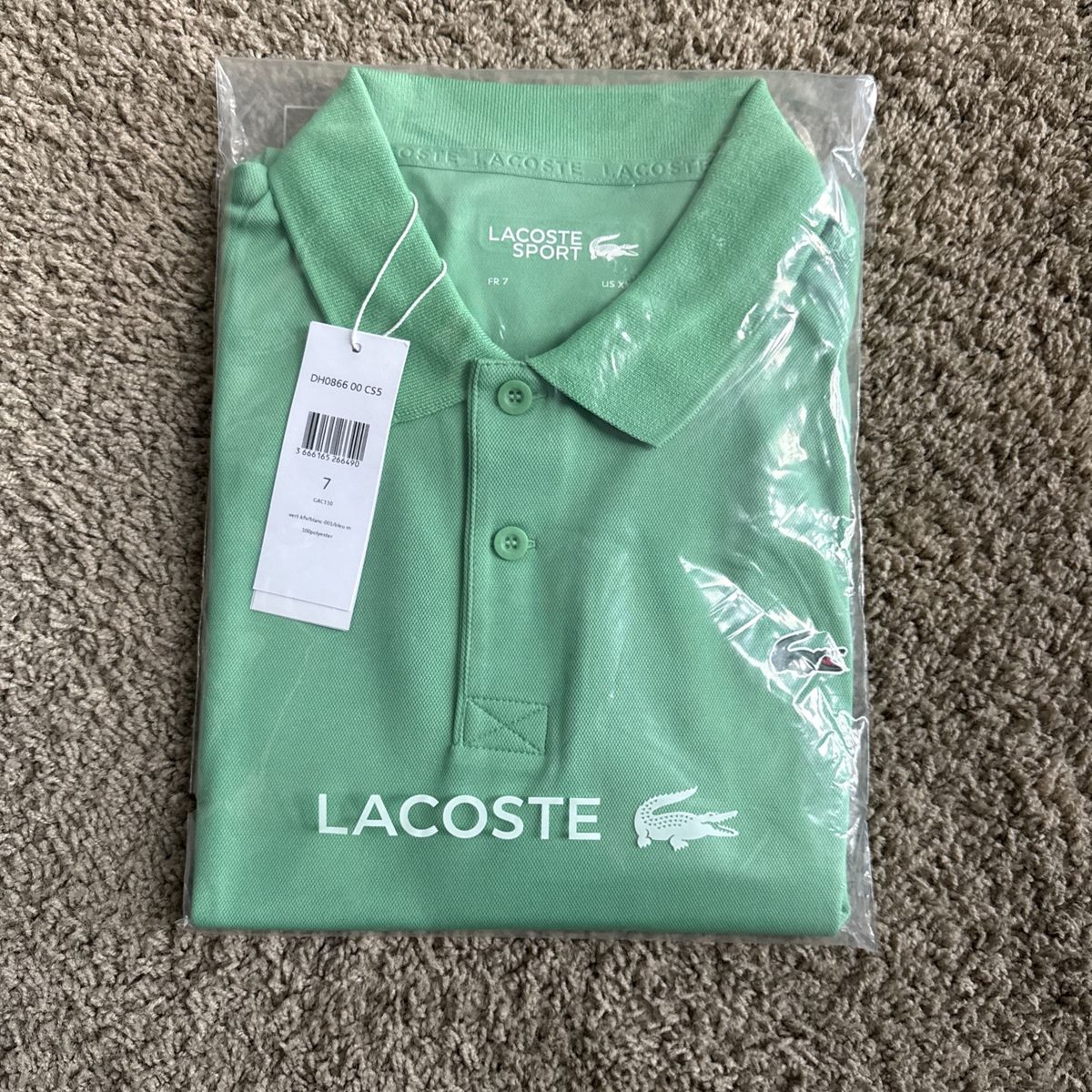 Lacoste Sport Men's Green Polo Shirt DH0866.00 C55 - US XL, New with Tags & Stripe Details