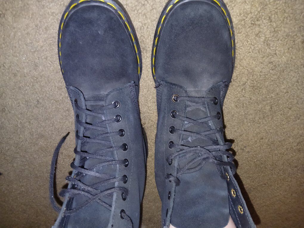 Dr. Martens black suede boots