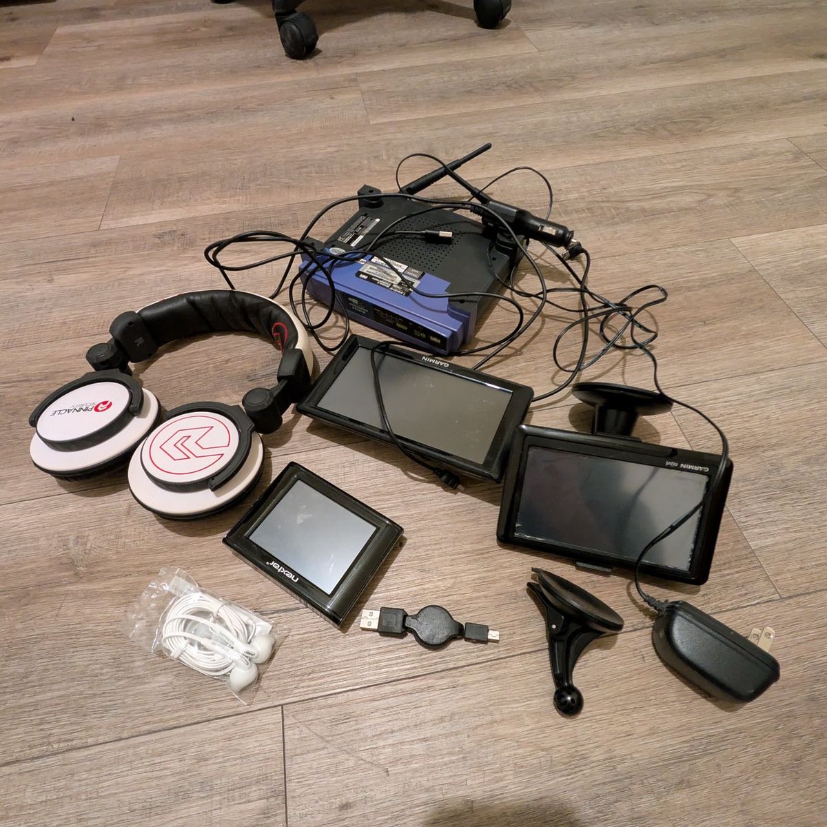 Headphones, Router, Garmin GPS Units