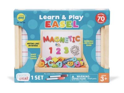 Chuckle & Roar Learn & Play Magnetic Easel Set, 70-Piece Magnets, Ages 3+