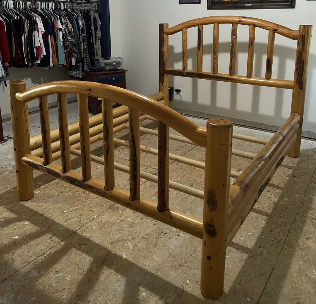 Queen Size Log Bed Frame