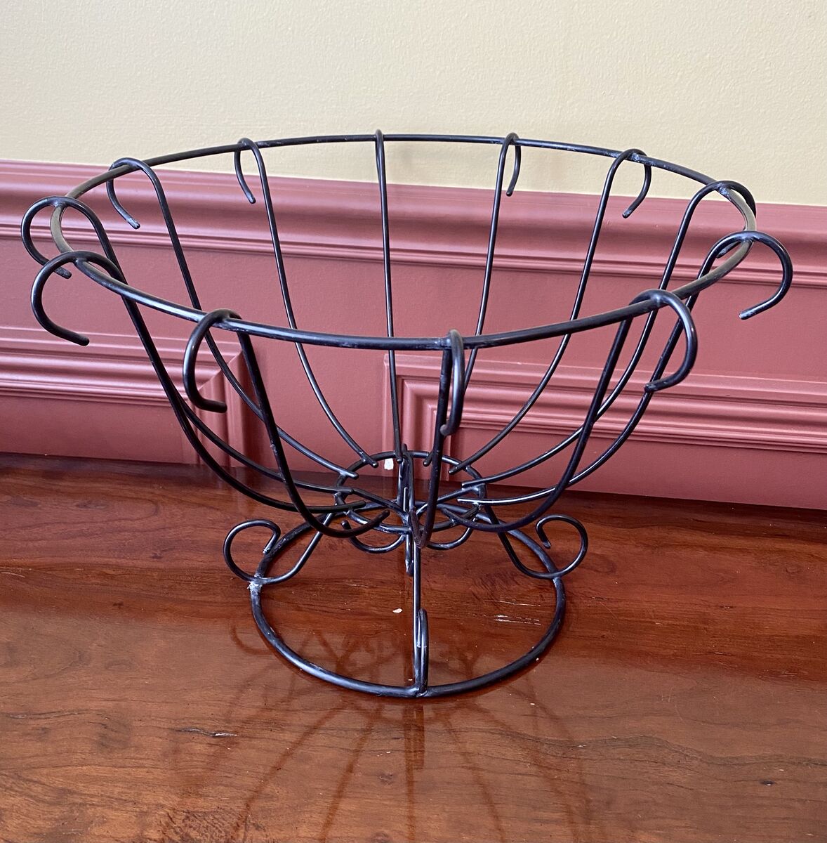 Large Black Metal Pedestal Bowl - Great For Serving - A Planter - Storage - Or Stand - Must See Photos