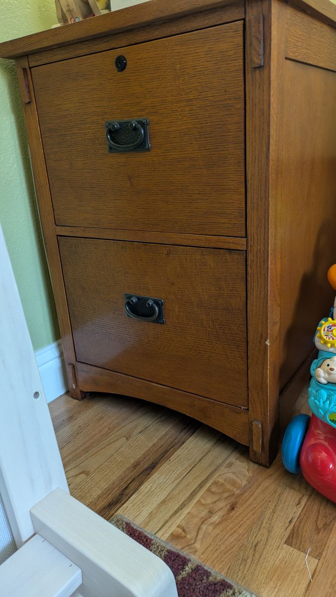 Whalen Cherry Wood -  Mission Style 2-Drawer Filing Cabinet with Lock - Office Furniture Storage