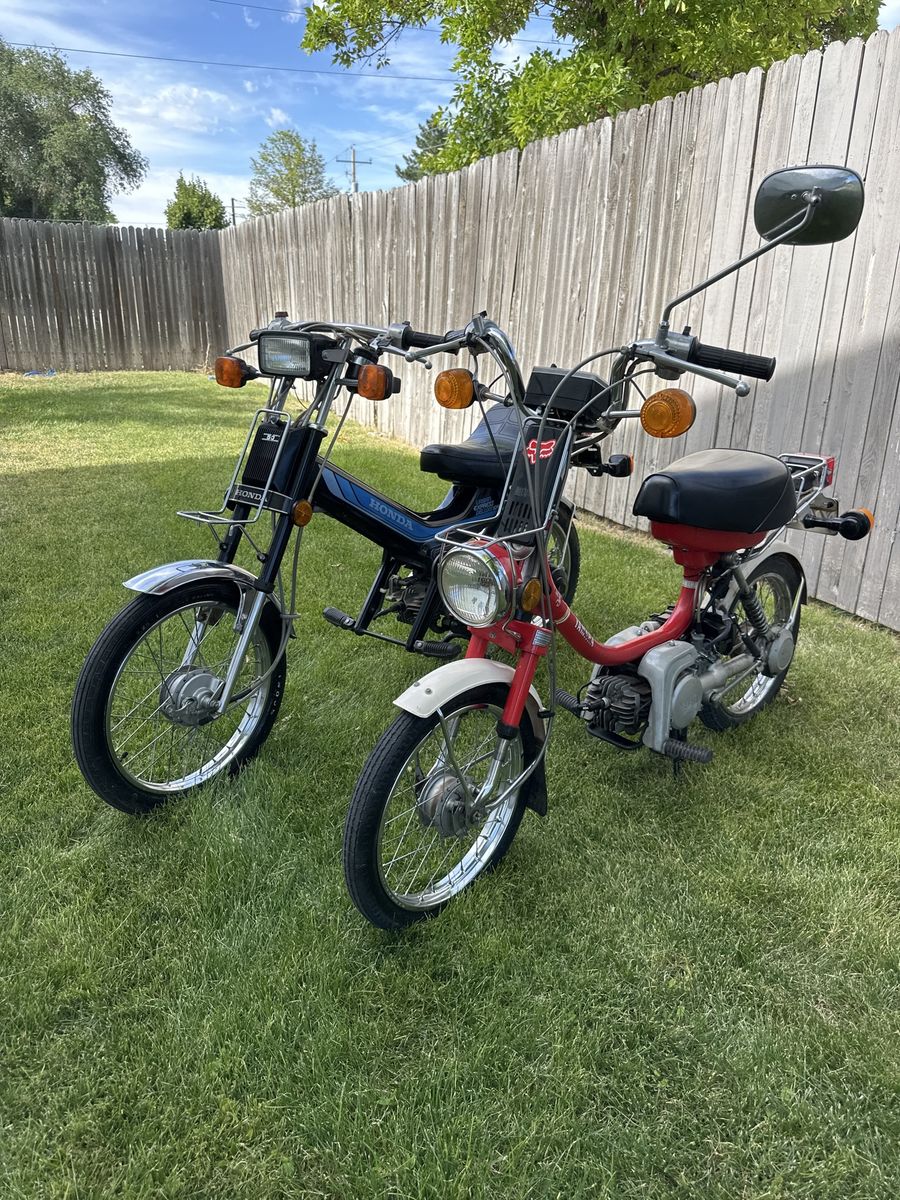 Yamaha and Honda scooters