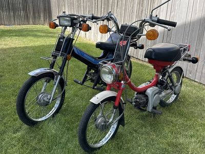 Yamaha and Honda scooters