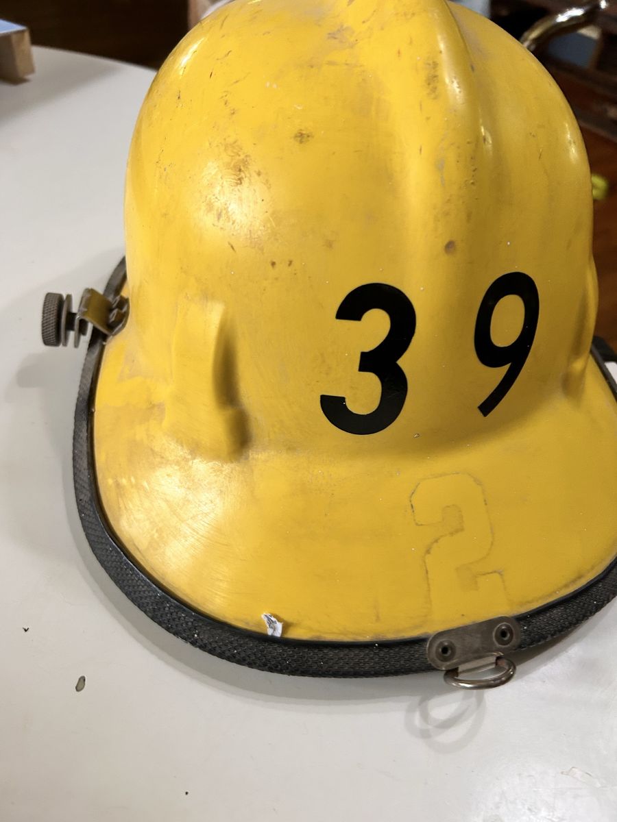 Cool Vintage Yellow Firefighter helmet hat Utah fire station 