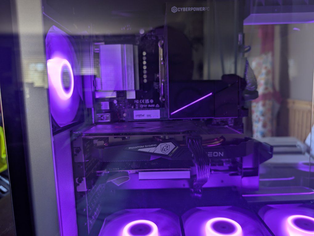 CyberPowerPC Gaming Desktop with AMD Radeon GPU, Crucial E100 NVMe SSD, RGB Fans