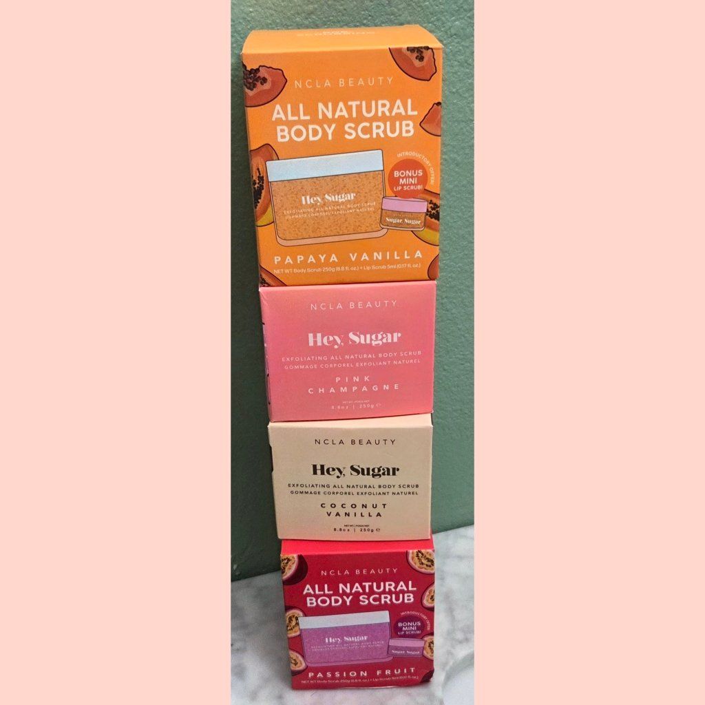 NCLA Beauty Hey Sugar All Natural Body Scrub Lot + lip scrubs (4 Scents)