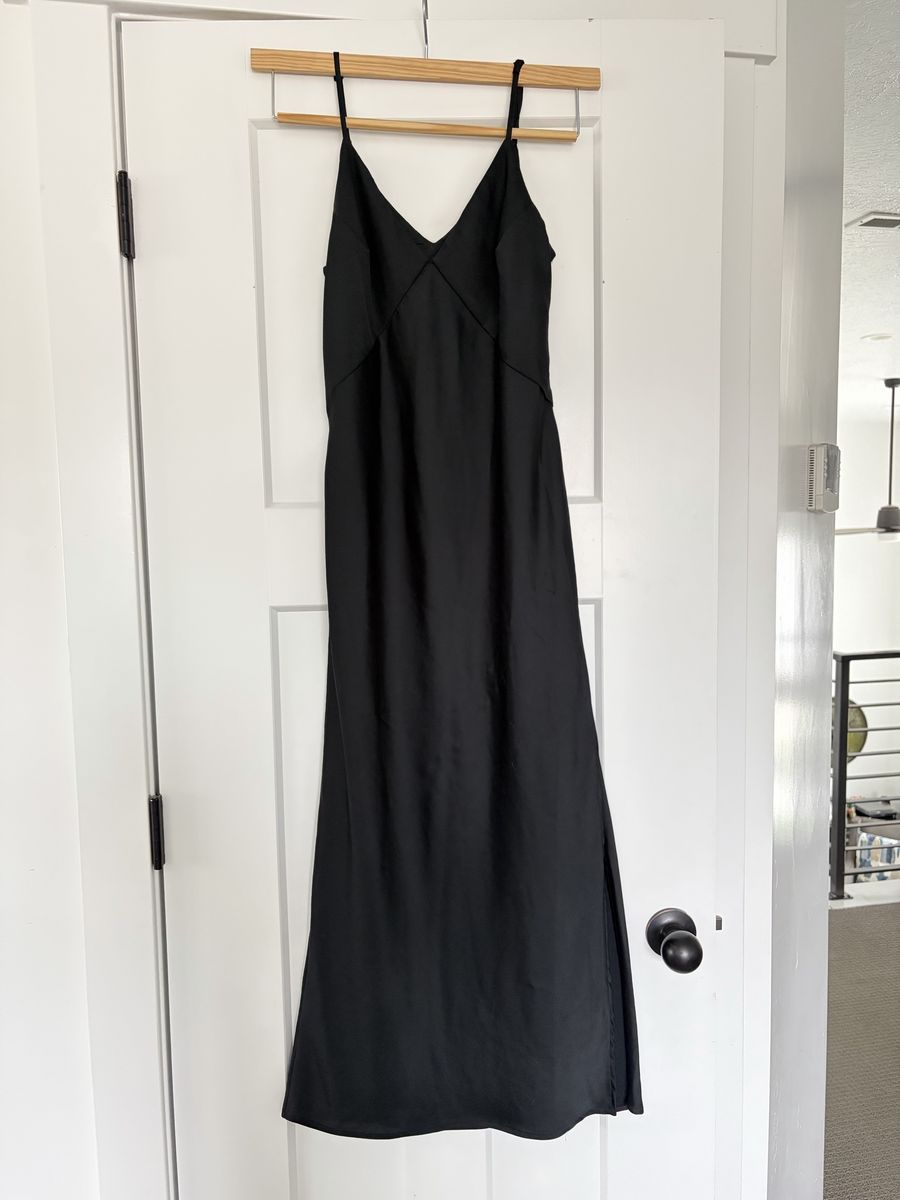 Black satin dress