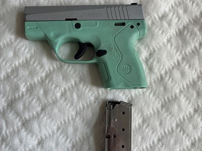 Beretta Nano 9mm Pistol - Green/Silver Compact Handgun with Magazine