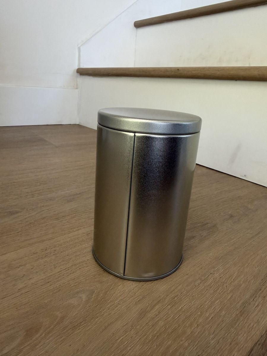 Stainless Steel Cylinder Tin Containers with Lid - 11" Dia x 5" H