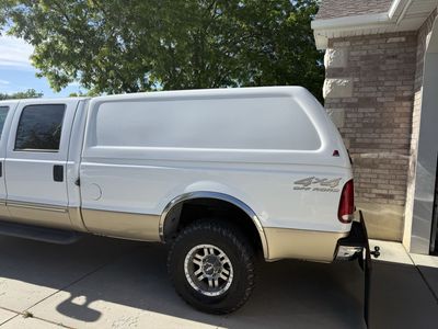 LEER White Truck Cap Camper Shell for Ford F-350 Super Duty Long Bed, Insulated Interior