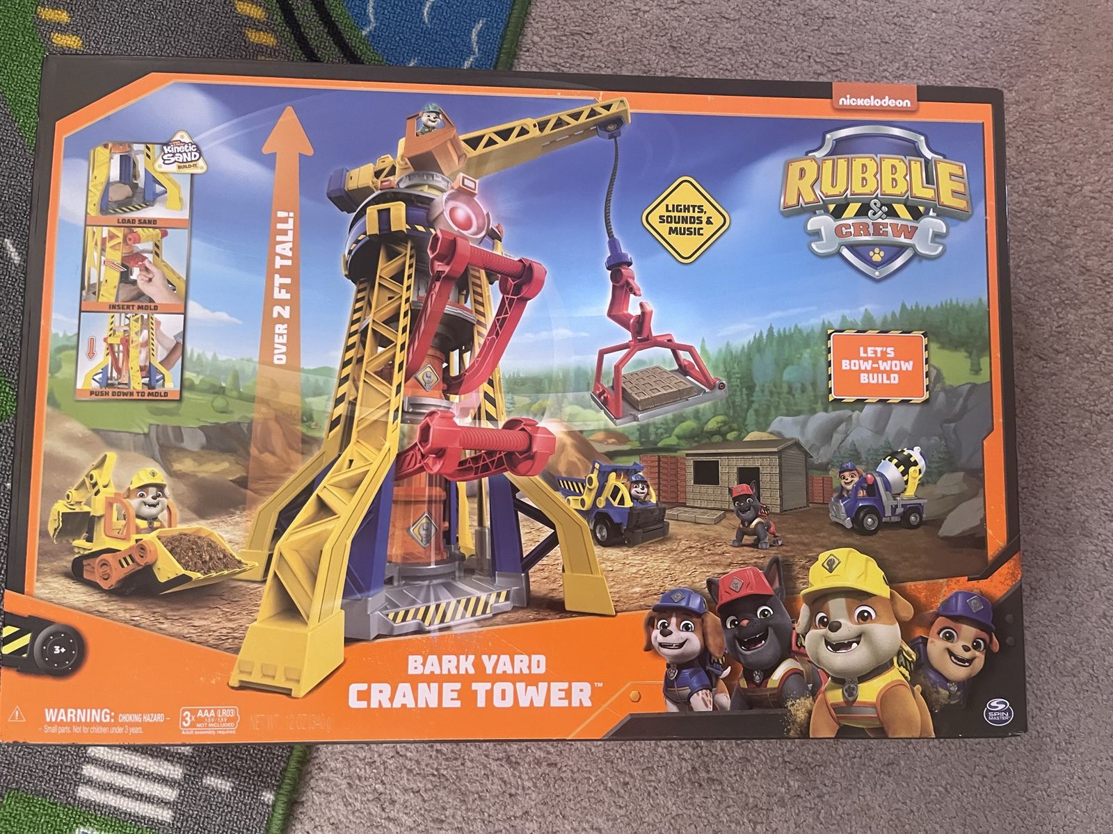 PAW Patrol, Rubble & Crew Bark Yard Crane Tower Playset with Action Figure and Vehicle