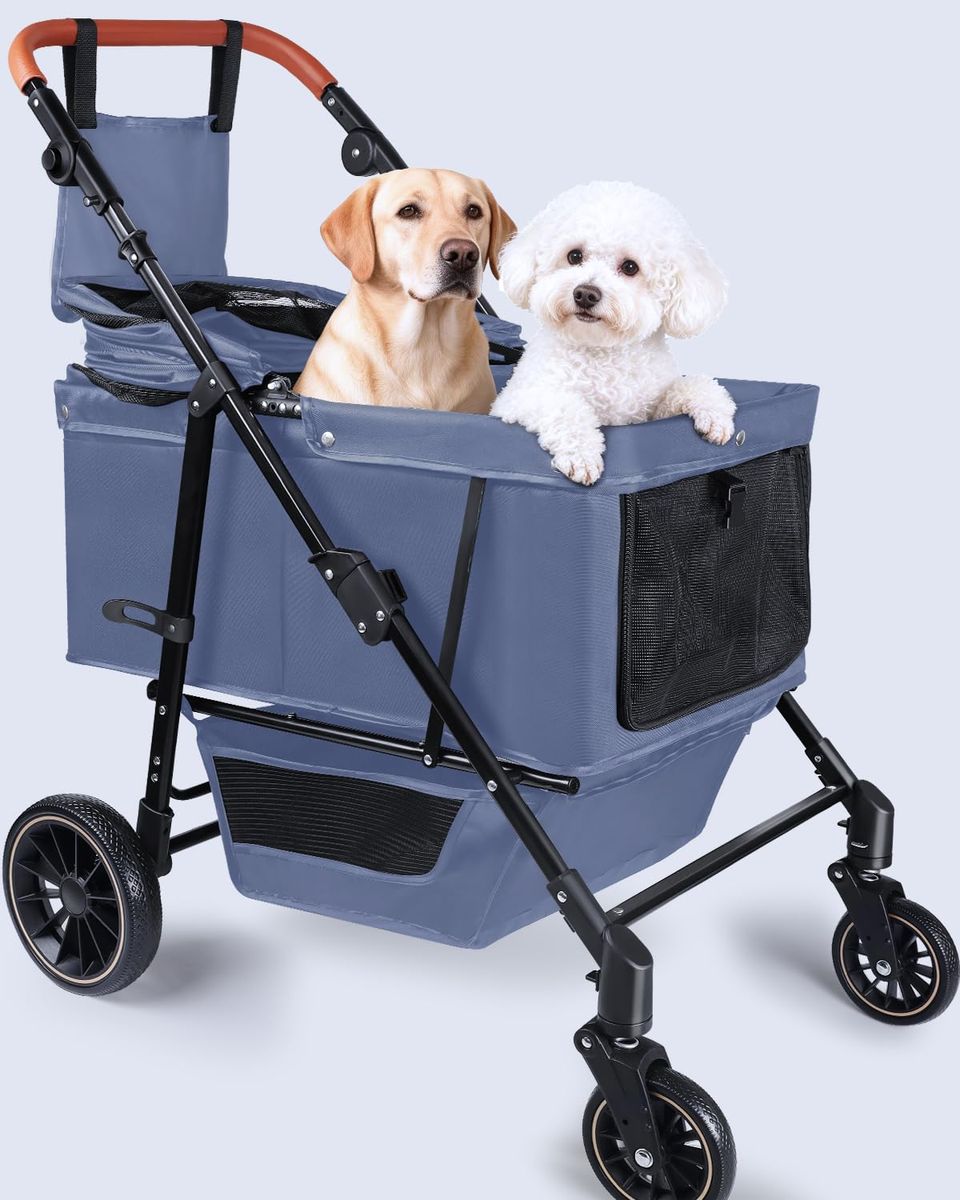 New  Dog Stroller for Large & Medium Dogs, Pet Stroller for 2 Small Dogs, Extra Large Heavy Duty