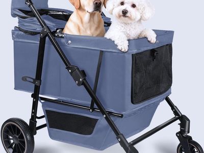 New Dog Stroller for Large & Medium Dogs, Pet Stroller for 2 Small Dogs, Extra Large Heavy Duty