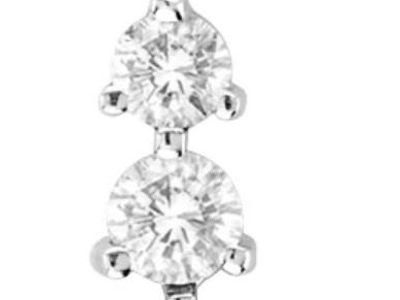 3 Diamond Pendant 14K White Gold