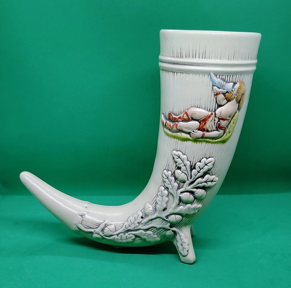 A Gerz Germany ceramic drinking horn