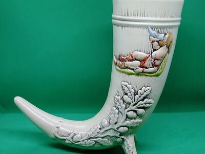 A Gerz Germany ceramic drinking horn