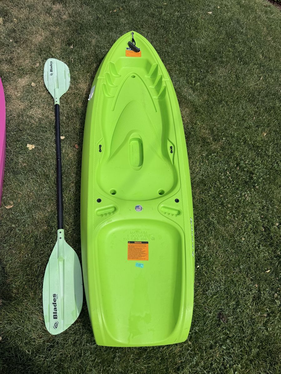 Lifetime Recruit 150 Youth Kayak - Green, 6ft, Single Occupant, with Paddle