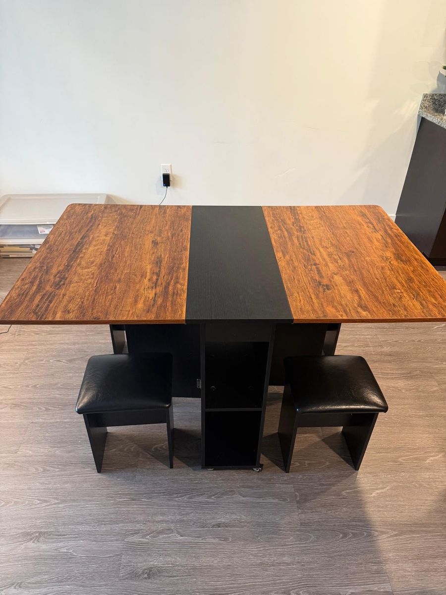 Folding "Small Space" Dining Table + 2 Stools