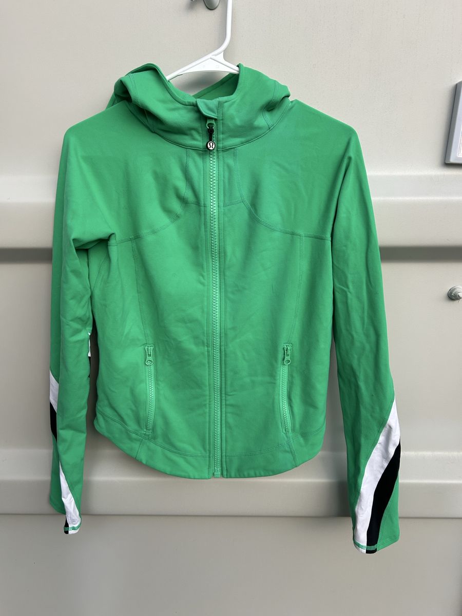 Lululemon Green Full-Zip Hooded Athletic Jacket - Size 8