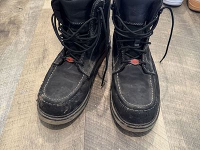 Brunt Workwear Marin Black Leather Moc-Toe Work Boots - Men's Size 11