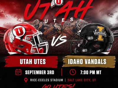 2 Utah Utes vs Idaho Tickets - Lower Bowl Row 20 Aisle Seats