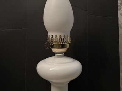 Vintage LAMP Milk Glass Electric Kerosene