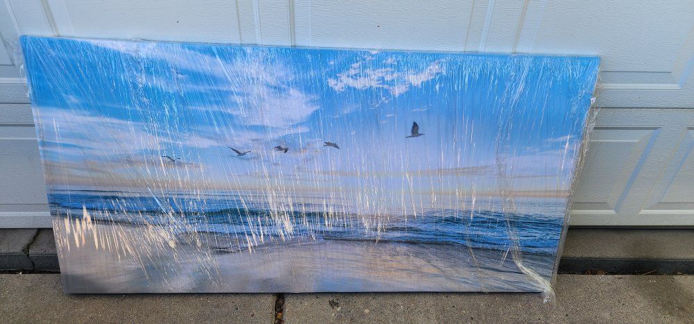 New Dimpoli 60" x 30" Beach Ocean Canvas Wall Art