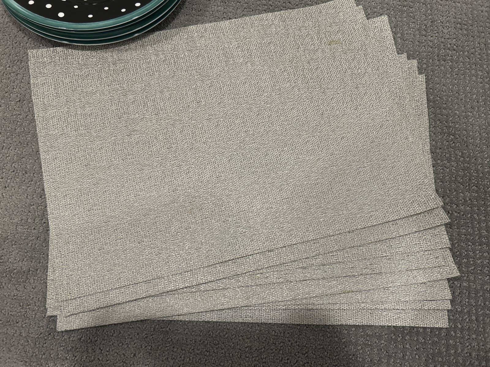 Set of 8 Grey Woven Placemats