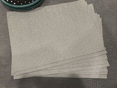 Set of 8 Grey Woven Placemats