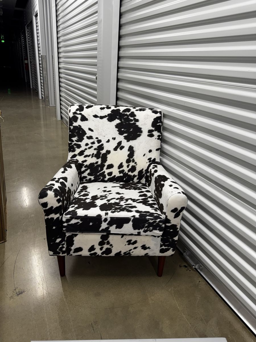 Traditional Fabric Arm Chair,  cowhide print NEW
