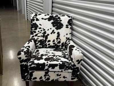 Traditional Fabric Arm Chair, cowhide print NEW