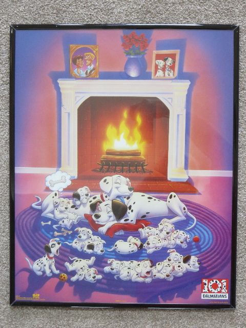FRAMED VINTAGE EARLY 1990'S DISNEY LICENSED O.S.P COMPANY 101 DALMATIANS POSTER