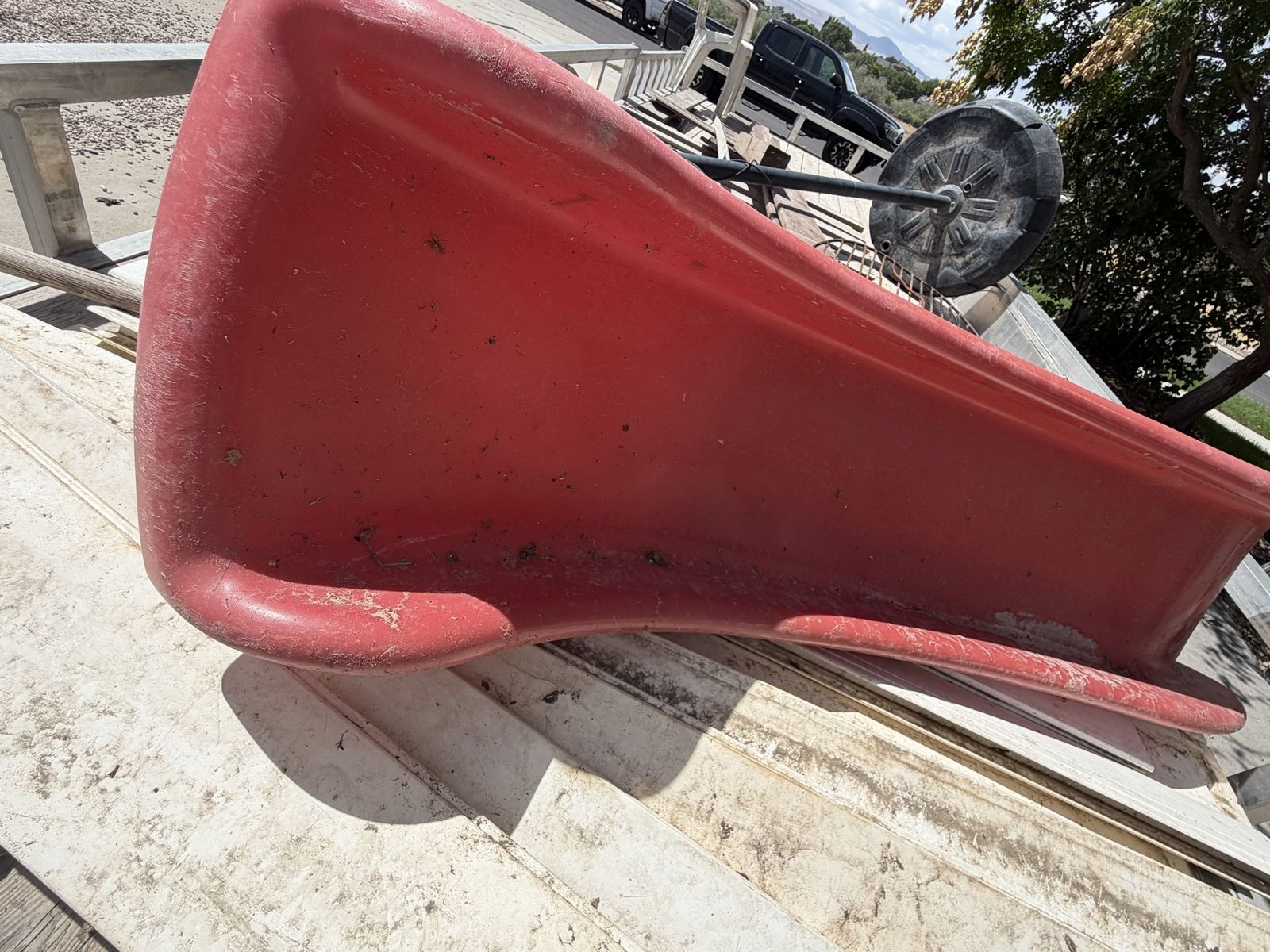 Red Plastic Playground Slide